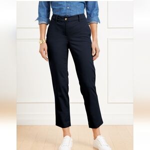 Talbots Perfect Crop Pant 12P navy blue cotton